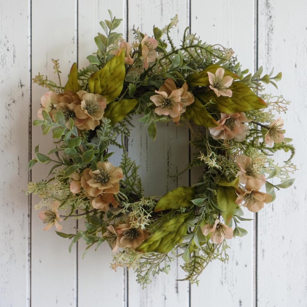 Small Artisan Woodland Wreath, Transitional Faux Botanical Wall Art